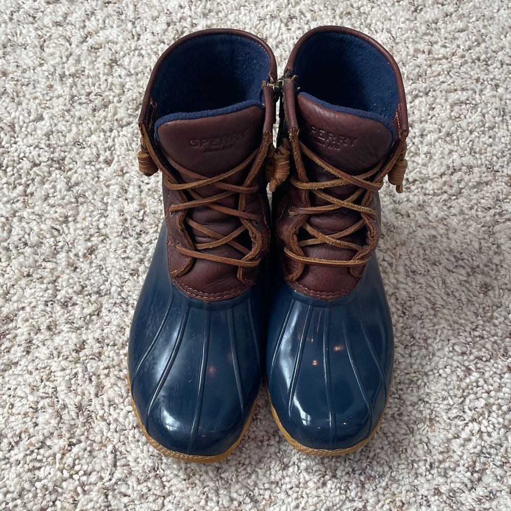 Sperry Navy and Chestnut Duck Boots